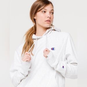 Champion Small Boyfriend Hoodie Reverse Weave White Sweatshirt Pullover NWT